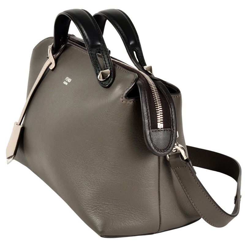 Fendi By The Way Medium Handbag Leather 8bl124 Gray Shoulder Strap