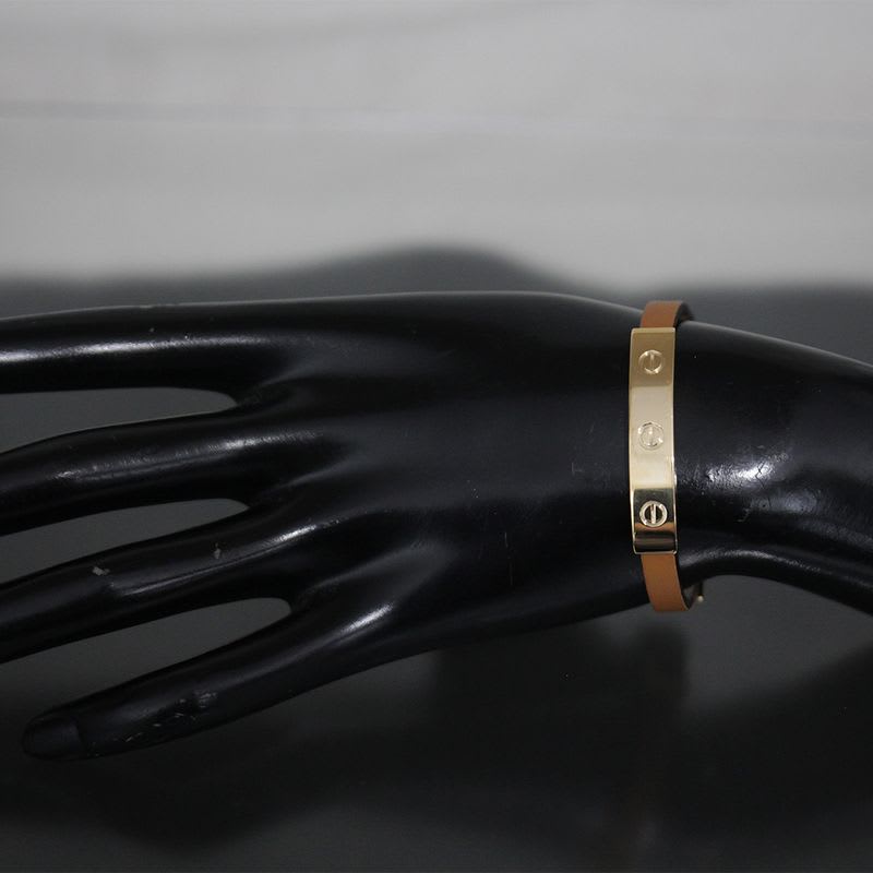 Cartier Love Leather Bracelet 18K Yellow Gold Box E1865