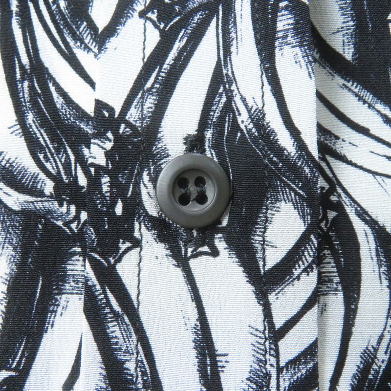 Prada 18AW P491c 100% Silk 100% Banana Allover Print Long Sleeve Shirt Black