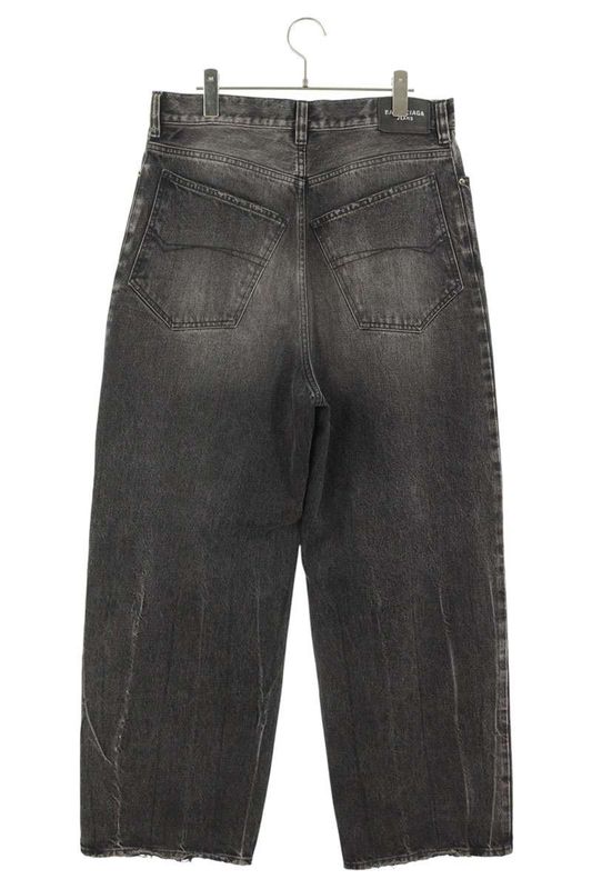 Balenciaga 675224 Tbp47 Crushed Baggy Denim Pants Men's S