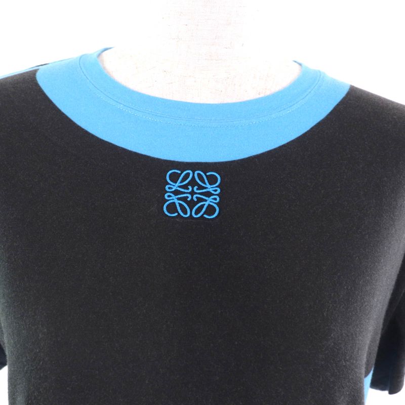 LOEWE S359y22x45 100% Cotton Anagram Embroidered Crew Neck Short Sleeve T-shirt