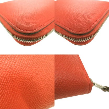 Hermes Azap Compact Silk Quinn Coin Case X TS 011 AU Leather Orange 0097 Hermes