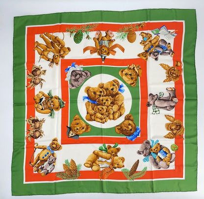 Hermes Carre 90 Confidets Descoeurs Friends Of The Heart Green X Multicolor
