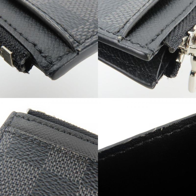 Louis Vuitton Card Case Coin Card Holder N64038 Damier Graphite Black Gray