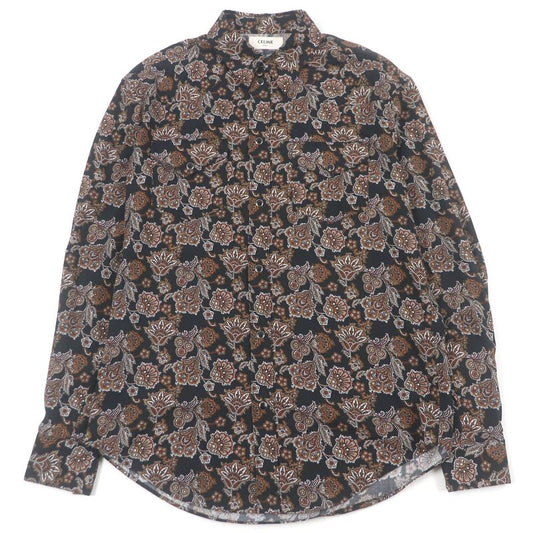 Celine 20AW 2c143428k Paisley Allover Long Sleeve Long Sleeve Shirt Black 38