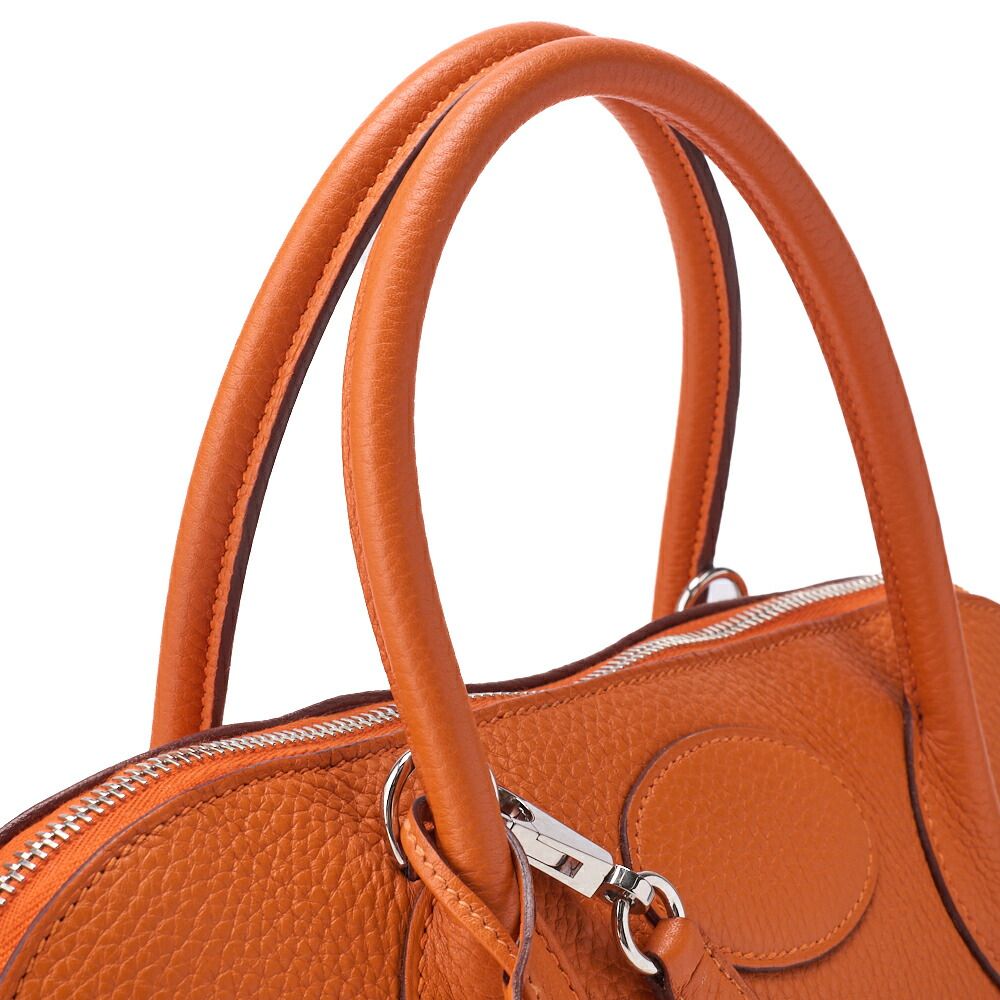 Hermes Bolide 35 Handbag Shoulder Bag Taurillon Clemence Orange Orange (silver
