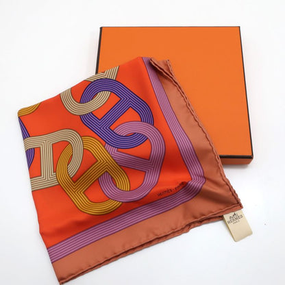 Hermes Gavroche 45 No 24 Circuit Scarf Chaine D'ancre Mauve Bois De