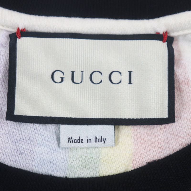 Gucci 476035 Vintage Finish UFO Dragon Embroidery Print Short Sleeve White XS