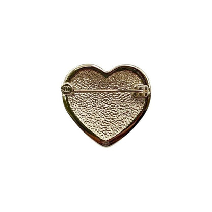 Chanel Brooch Heart Motif Coco Mark Ab9129 Gold Chanel