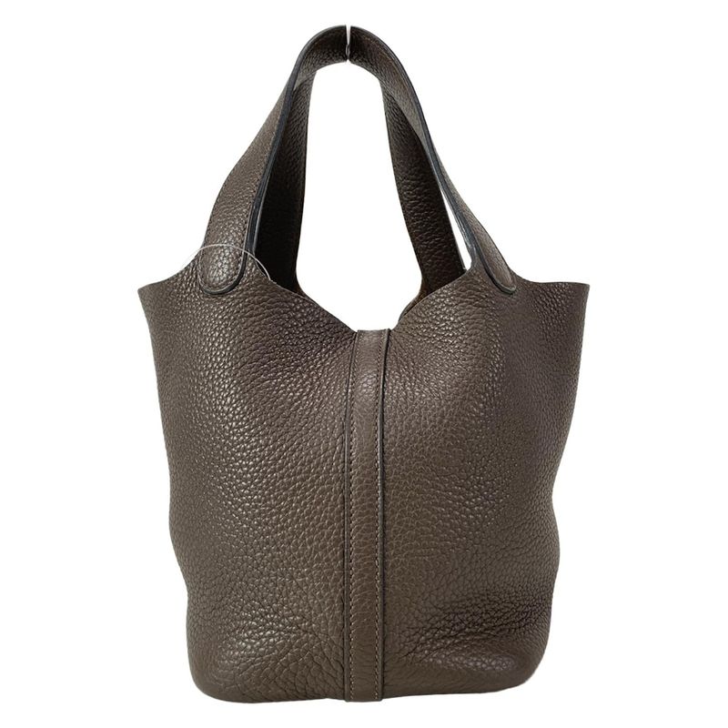 Hermes Handbag Picotin Lock PM Dark Brown Silver Hardware