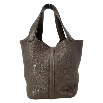 Hermes Handbag Picotin Lock PM Dark Brown Silver Hardware