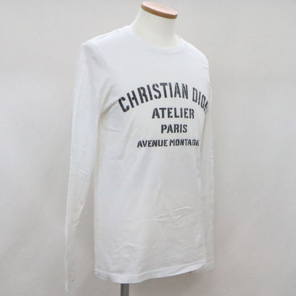 Dior Atelier Logo Long Sleeve T-shirt 043j611a0589 M Size White Cotton