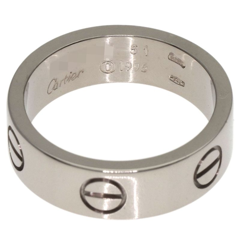 Cartier Love Ring #51 Ring - 18K White Gold Ladies