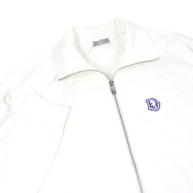 DIOR Homme 193j430a0631 Logo Patch Technical Cotton Jersey Track Jacket White