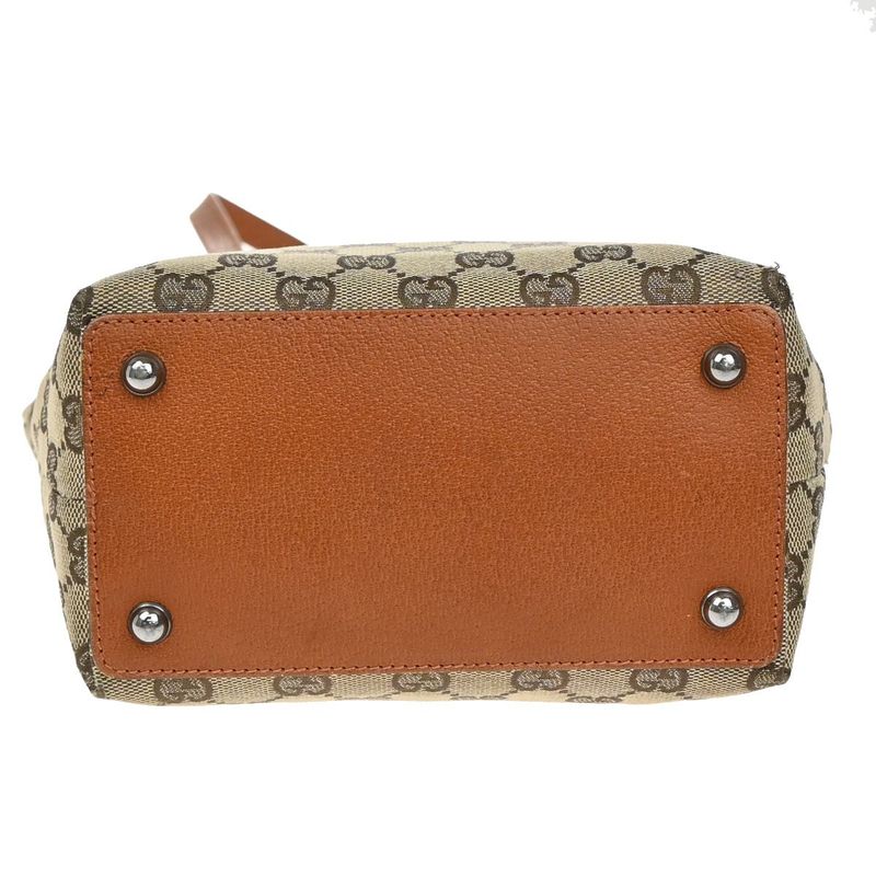 Gucci Shoulder Tote Bag Canvas Leather Brown 36ka917