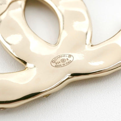 Chanel Brooch Corsage Gold Here Mark Rhinestone