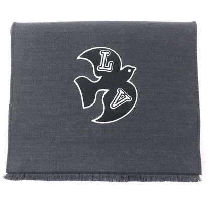  Louis Vuitton M77944 Echarpe LV Harmony Scarf 100% Wool With Logo Patch Gray