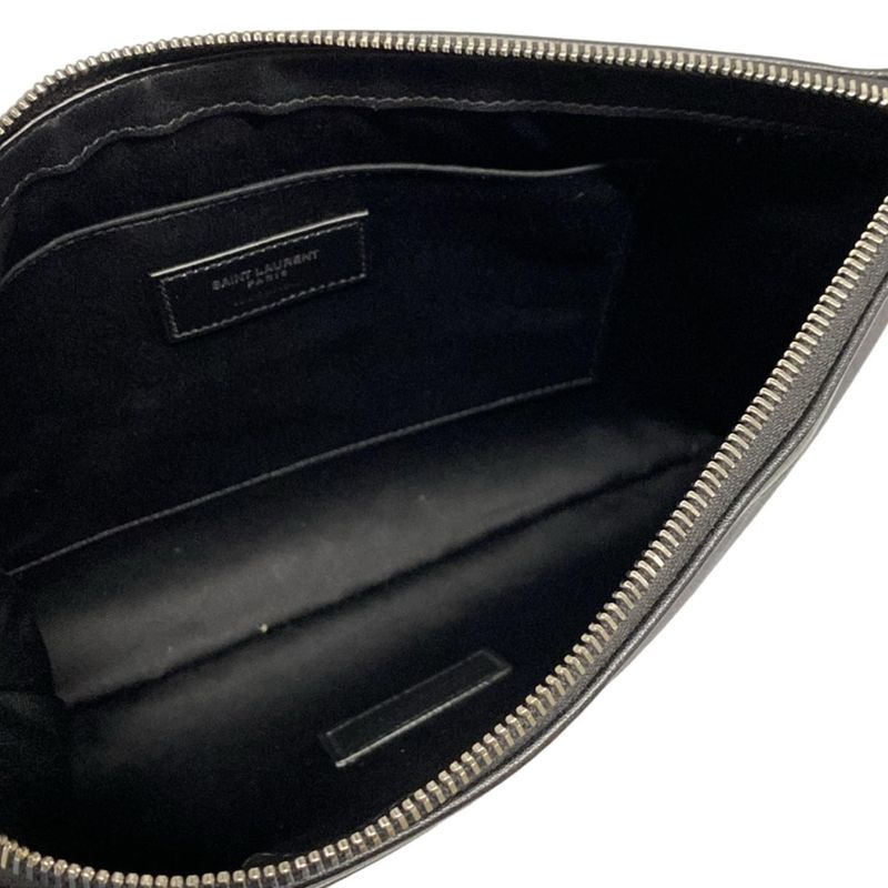 Saint Laurent Paris Clutch Bag Pouch Rive Gauche 581369 Dark Gray And Black
