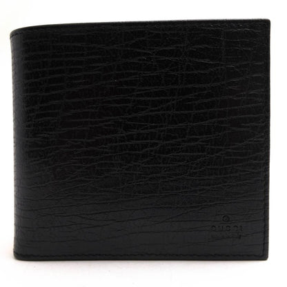 Gucci Wallet Men Leather Genuine Black 04848 Bifold with Coin Purse