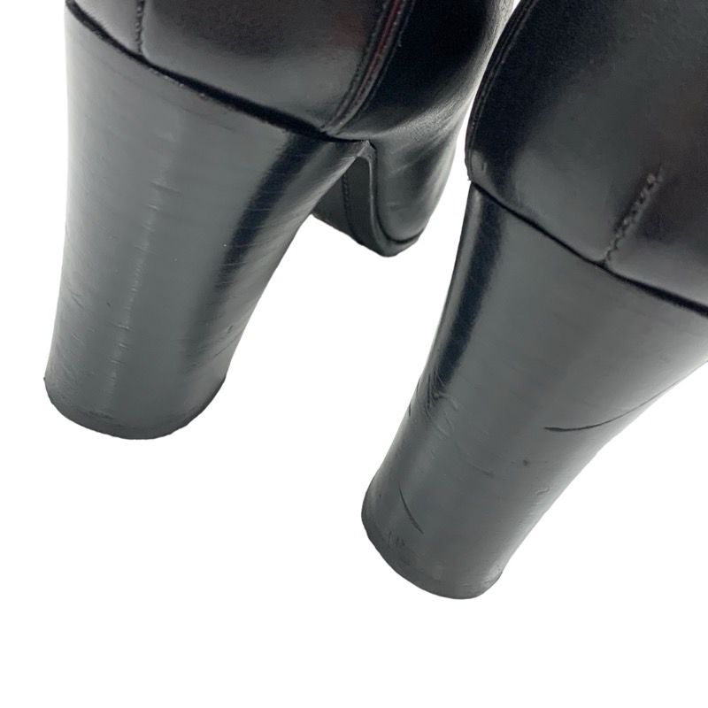 Celine Boots Short Boots Shoes Leather Black Gold Triomphe