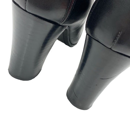 Celine Boots Short Boots Shoes Leather Black Gold Triomphe