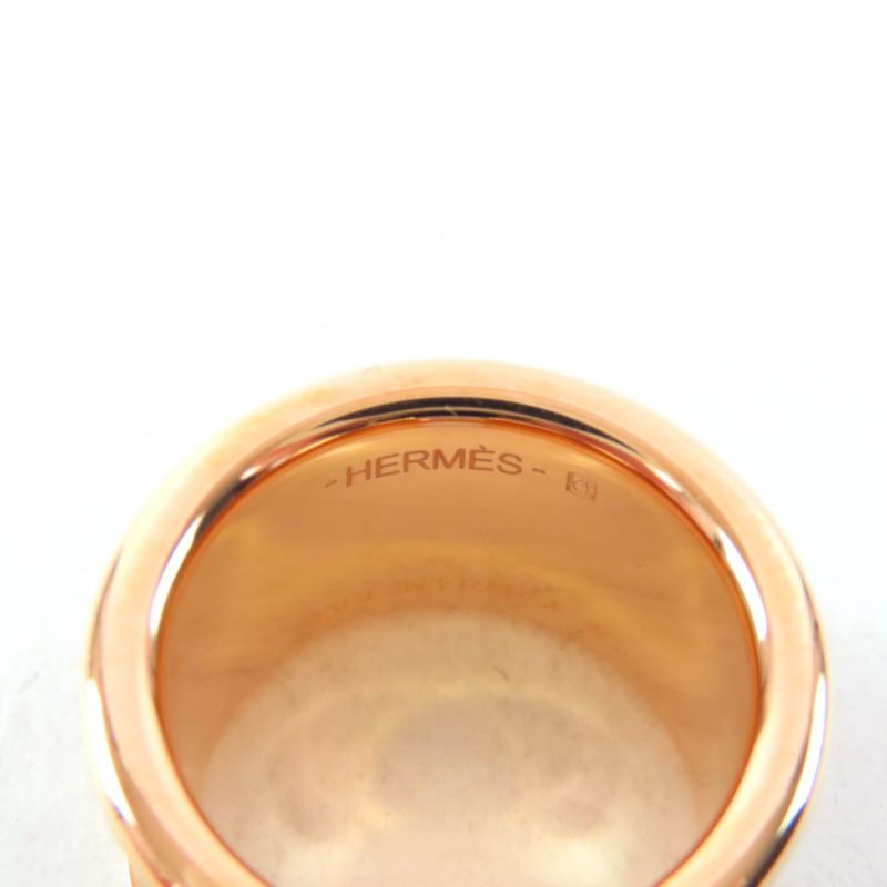 Hermes Olympe GM Etoupe Pink Gold Vaux-madame H Design Ring - Ring XS Size