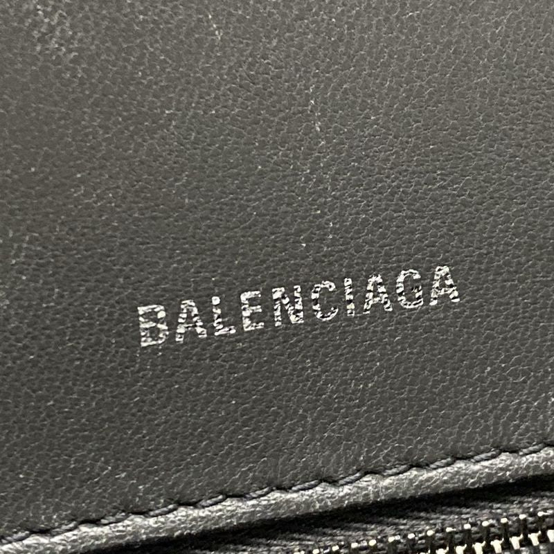 Balenciaga Handbag Hourglass Top Handle Small 593546 Dark Grey Croc Shape