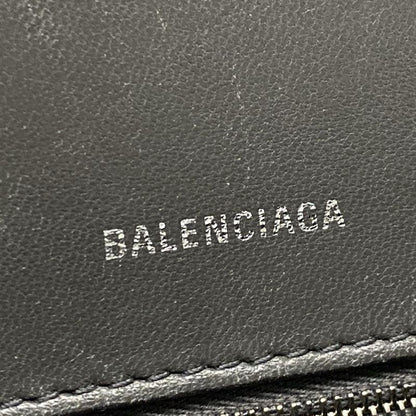 Balenciaga Handbag Hourglass Top Handle Small 593546 Dark Grey Croc Shape
