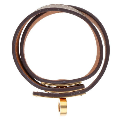 Hermes Kerry Debuture Engraved D Leather Bracelet Ladies T2