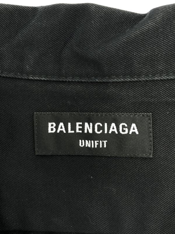 Balenciaga ② 704387 Tkp24 1000 22AW Property Pocket Oversized Shirt S Shirt