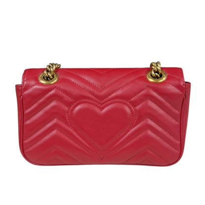 Gucci GG Marmont Shoulder Bag Leather 446744 Red Ladies Gucci  Gucci