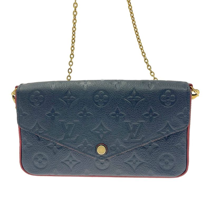Louis Vuitton M64099 Monogram Empreinte PVC Pochette Felicie Marine Rouge