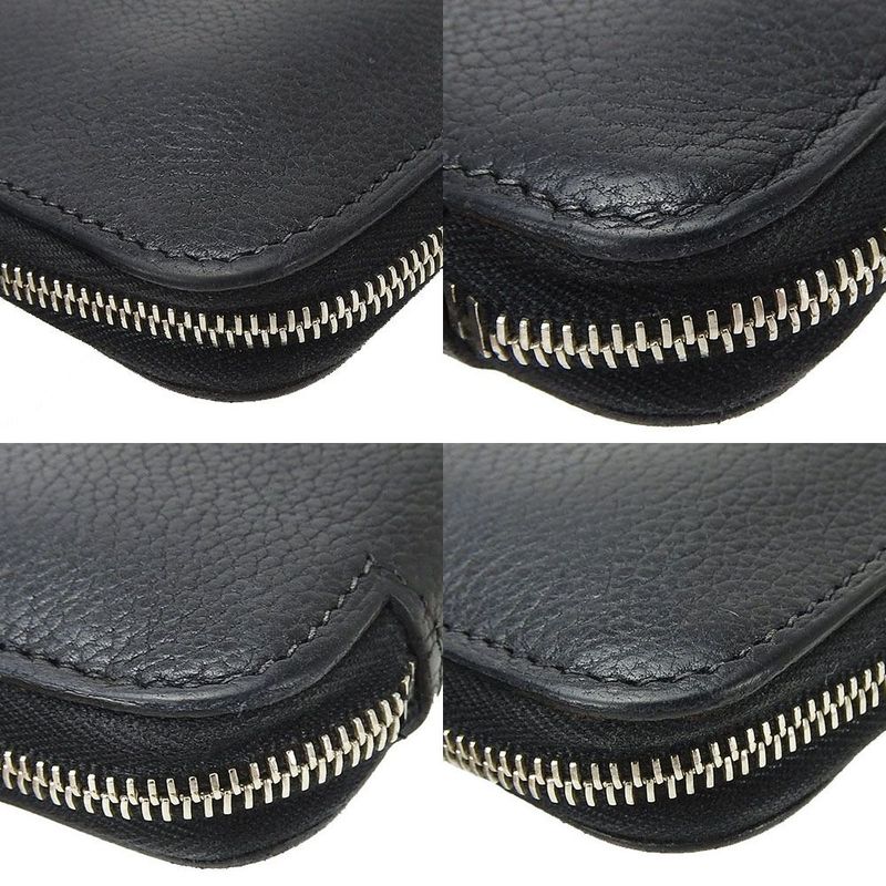 Hermes Round Zipper Long Wallet Azapplong Classiccles Zar□j Engraved Silverhardw