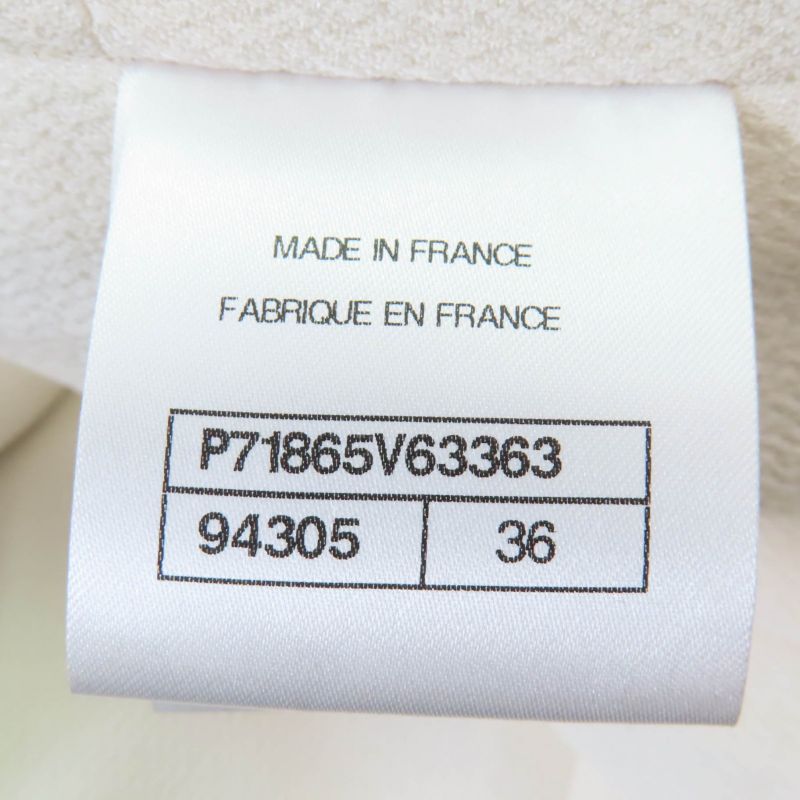 CHANEL 22C P71865v63363 100% Silk Rhinestone Coco Mark Button Collarless Jacket