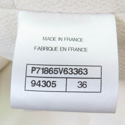 CHANEL 22C P71865v63363 100% Silk Rhinestone Coco Mark Button Collarless Jacket