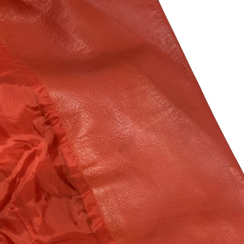 Prada Riders Jacket Size 38 S Women's Orange Lamb Leather / Spring & Autumn