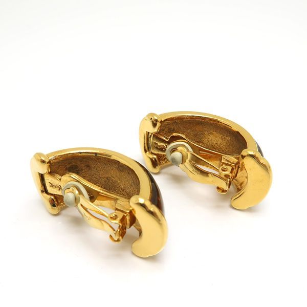 Yves Saint Laurent Earring GP Arabesque Large Brown Vintage YSL Yves Saint