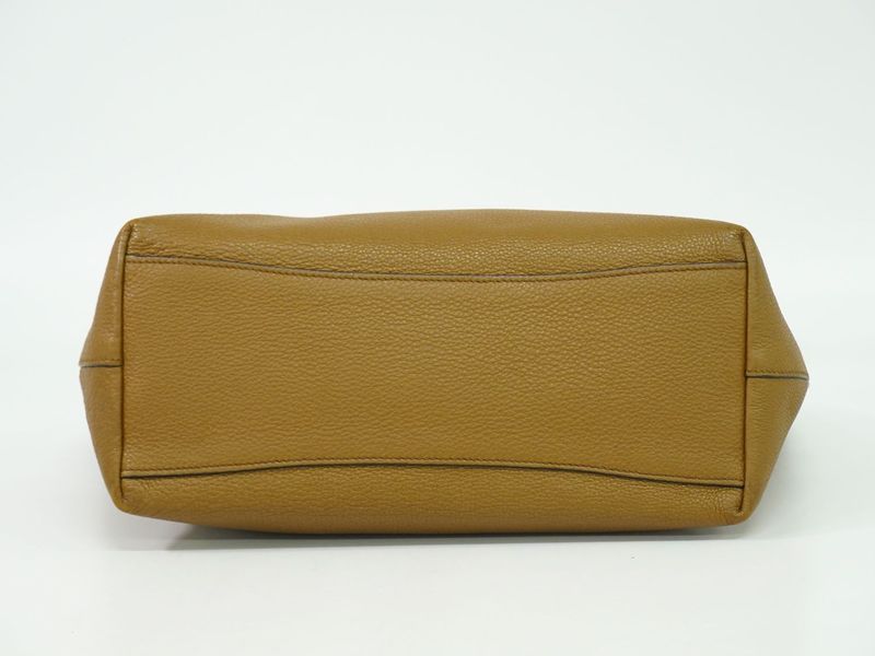 Authentic Prada Leather Shoulder Bag Tote Bag Brown Bag Pre-owned [follow-up