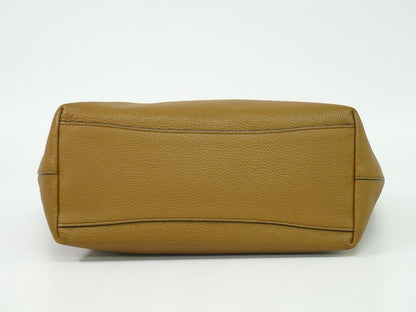 Authentic Prada Leather Shoulder Bag Tote Bag Brown Bag Pre-owned [follow-up