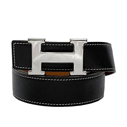 Hermes H Belt F21059 Black Brown Constance