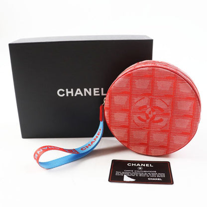 CHANEL 6859809 New Travel Line Nylon Round Shape Round Pouch Red With Box Made