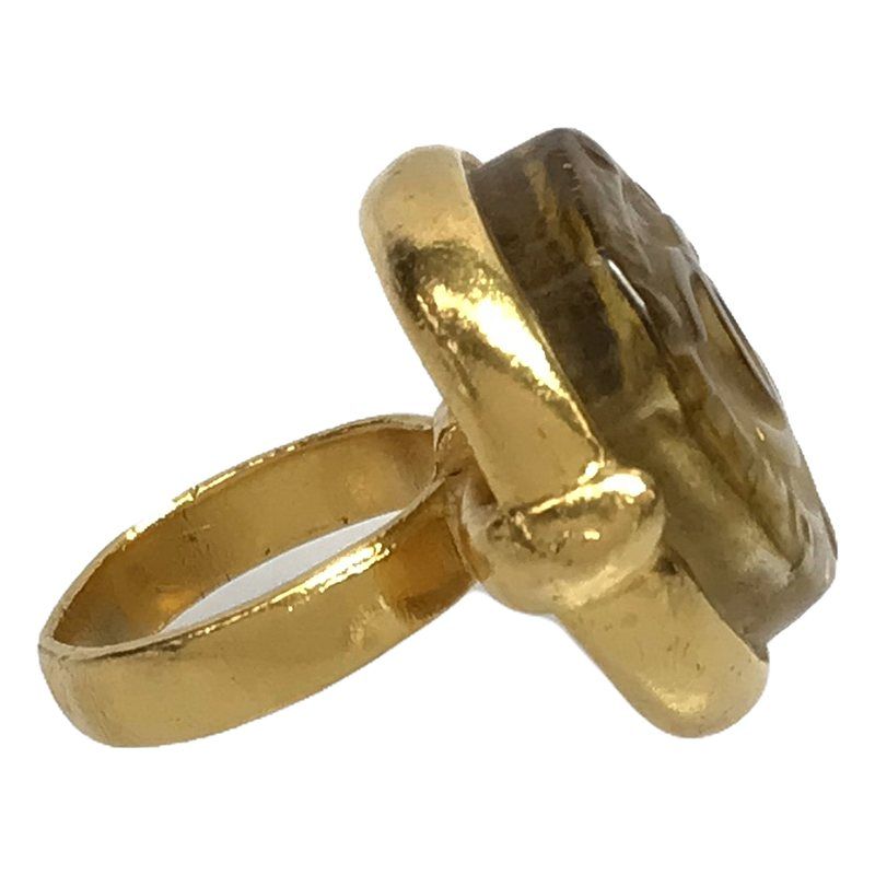 Chanel - Coco Mark Gold 99A Gripoa Candy Stone Ring - Gold - Women's