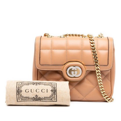 Gucci DECO Chain Shoulder Bag 741457 Beige Leather Women's Gucci