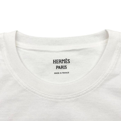 Hermes Short Sleeve T-Shirt H Logo Embroidered Pocket 3e4620dl Size 36 Cotton