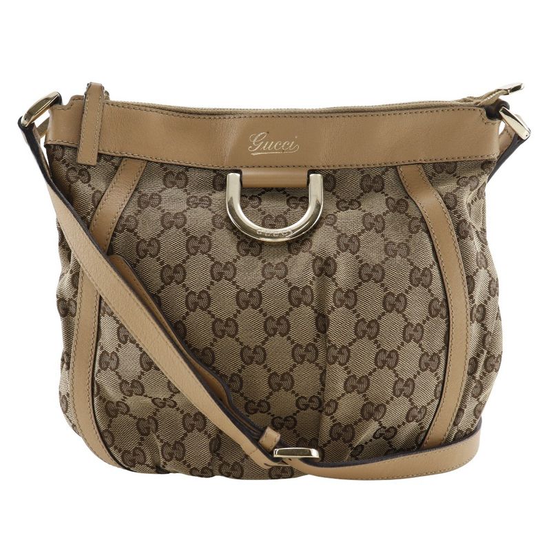 Gucci Abbey Line 203257 GG Canvas Brown Women's Shoulder Bag