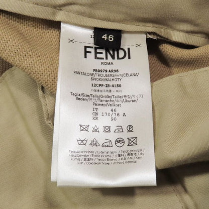 Unused 2023 Fendi Textile Paper Tuck Slacks Wide Straight Pants Bottoms 46