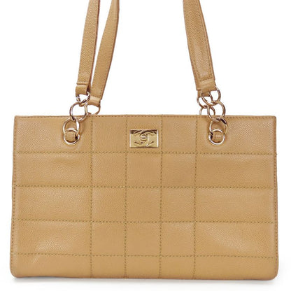 Chanel Shoulder Bag Coco Caviar Skin Beige Gold Hardware 7th Shoulder Chain