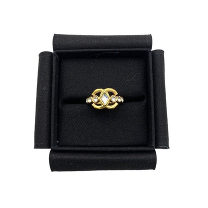 Chanel Ring Ab9933 B09972 CC Mark Ring Metal Strass Gold Crystal #10 Unused