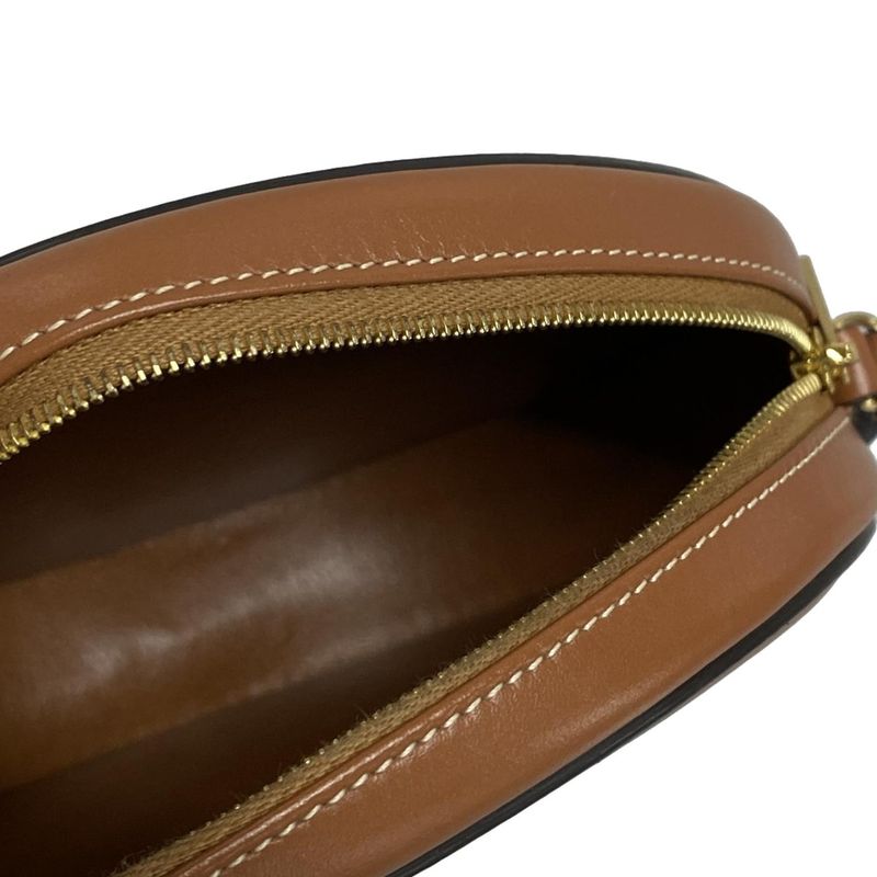 Celine Shoulder Bag Crossbody Oval Purse Cuir Triomphe Tan (brown) Mini Bag