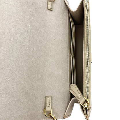 Fendi Multi Studded Chain Wallet Shoulder Bag Leather 8m0346 Beige Gold